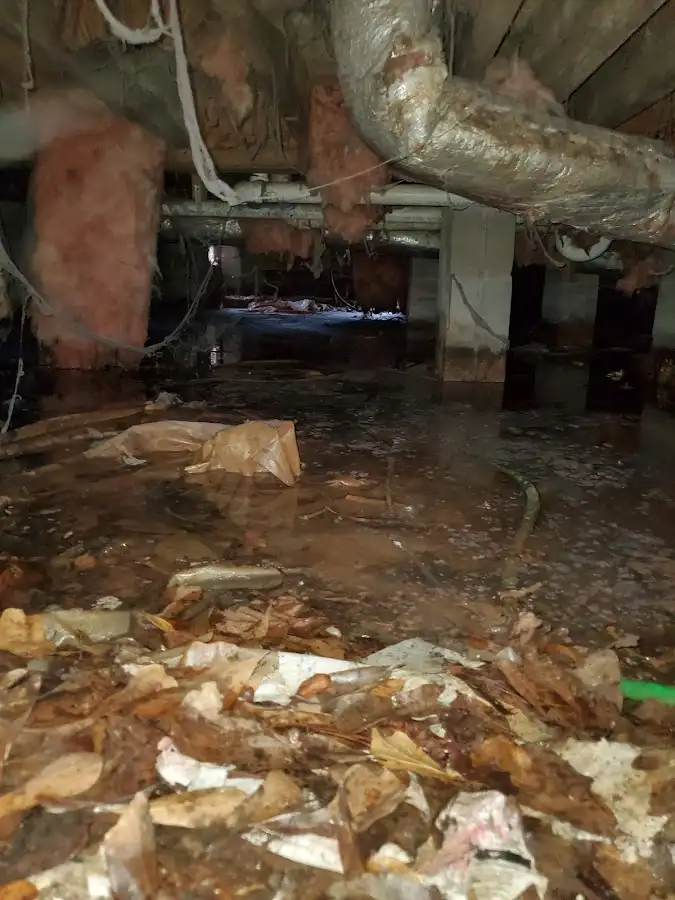 Crawl space flood assessment for Commercial Water Damage Restoration in Tuttle