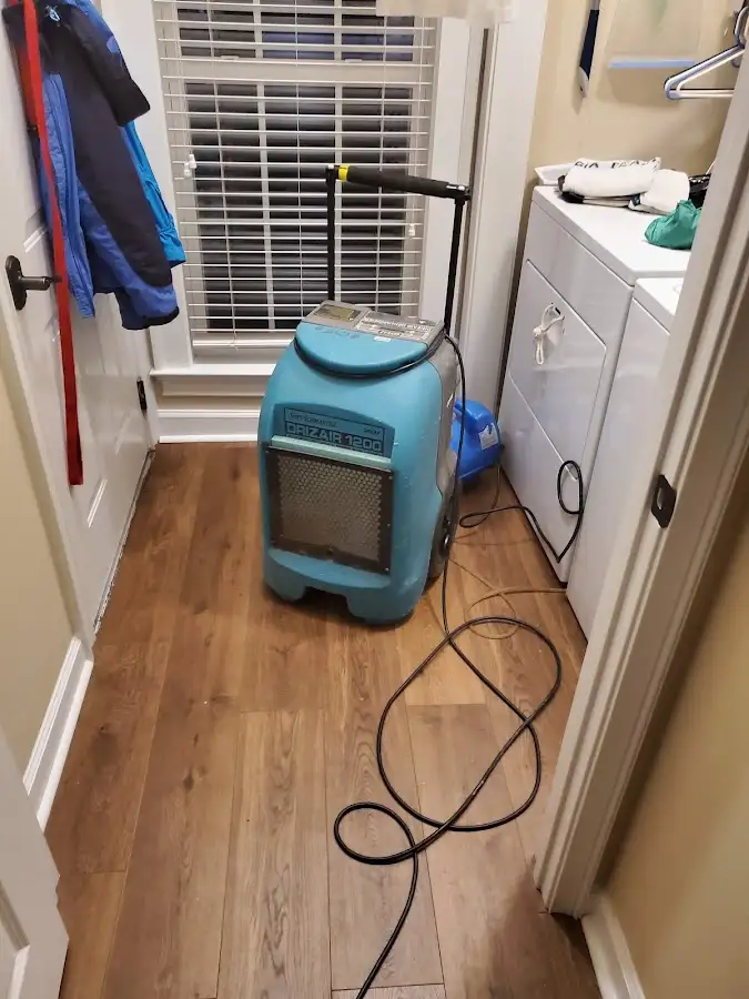 Commercial dehumidifier deployed for Flood Damage Cleanup in Tuttle